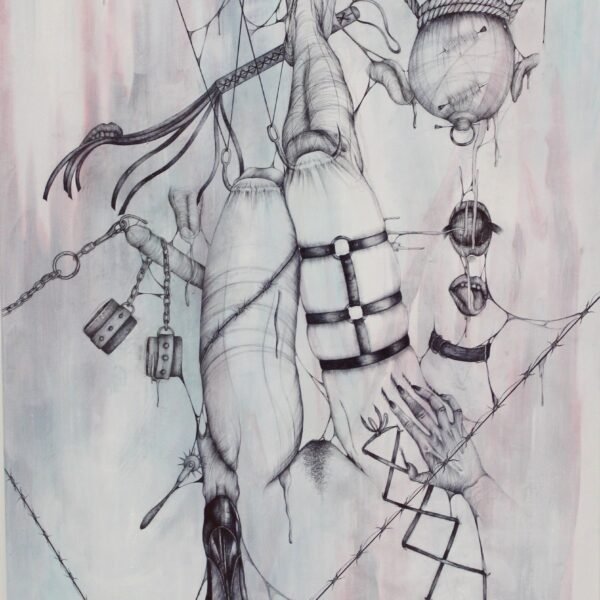 Circulation II, peinture acrylique et stylo Bic, 2023